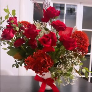 Classic Potted Red Roses